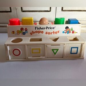 Vintage 1974 Fisher Price Shape Sorter Toy preschool color manipulative play